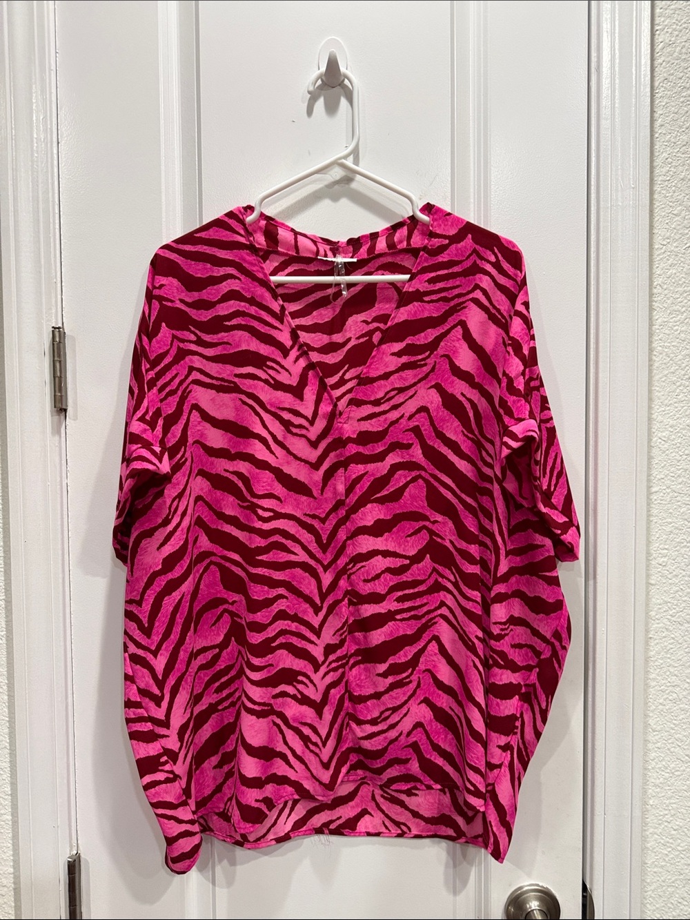 JODIFL Hot Pink and Magenta Zebra-Print Top